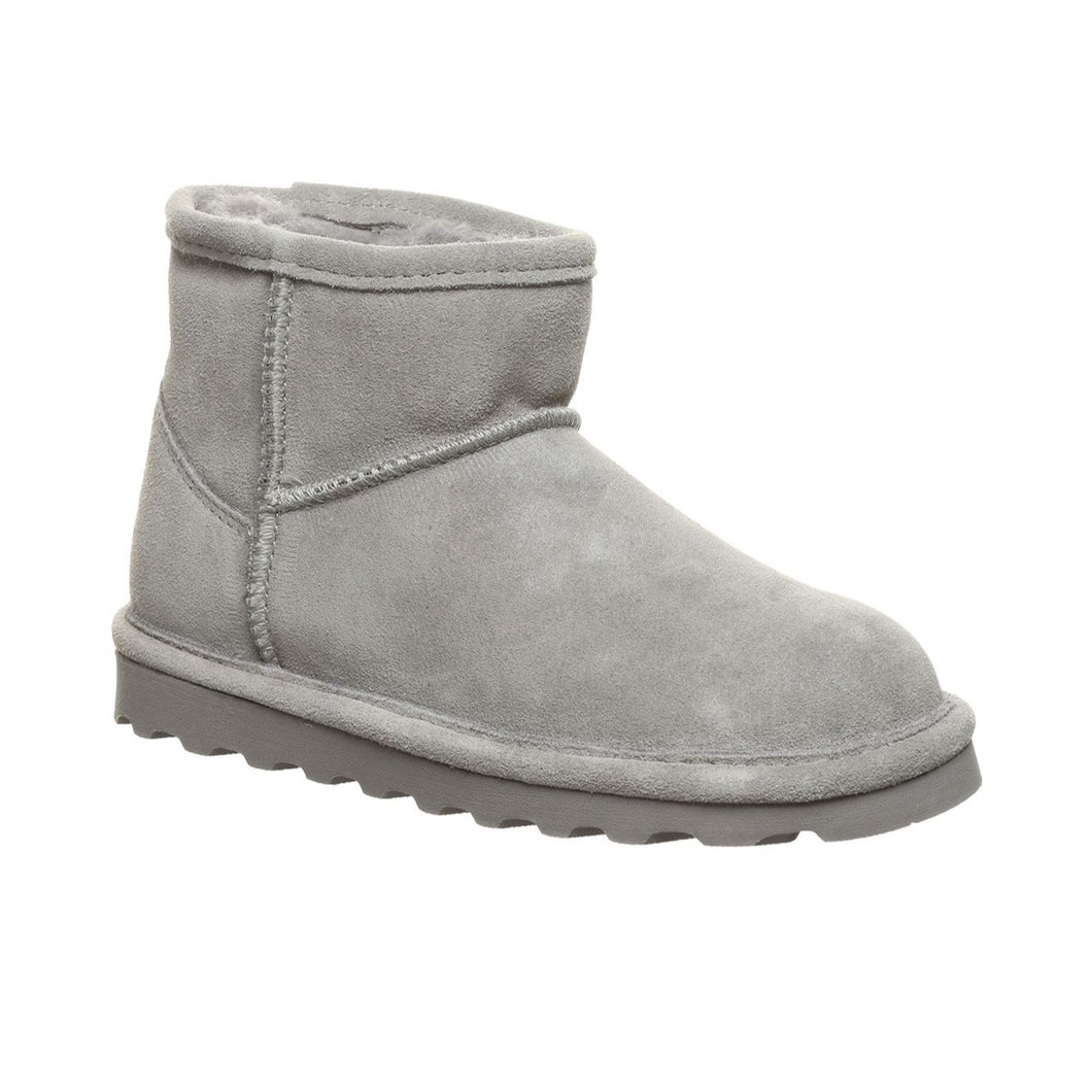 Bearpaw Alyssa Girls' Suede Winter Boots Light Grey Girl's, Size 3