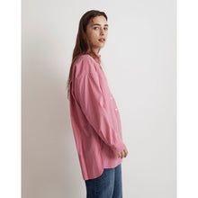 Load image into Gallery viewer, Madewell Signature Poplin Oversized Shirt Long Sleeve Pink NJ588 Women Small
