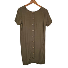 Load image into Gallery viewer, Madewell Button-Back Easy V-Neck Short Sleeves Dress Pockets Brown Women Size XS
