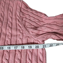 Load image into Gallery viewer, Vintage L. L. Bean Cable Knit Full Zip Sweater Pink Women&#39;s XL
