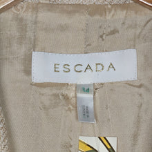 Load image into Gallery viewer, Escada Tweed Button Up Lined Blazer Jacket Pockets Cream Women Size 34
