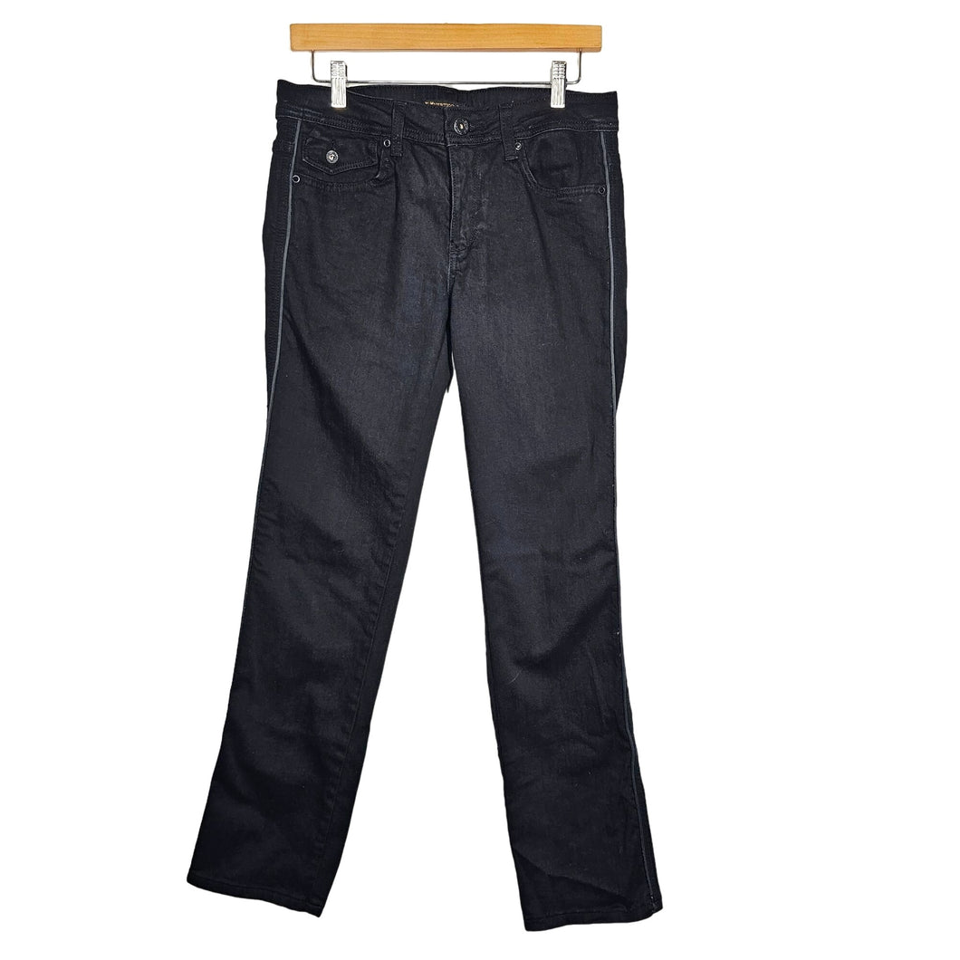 Vertigo Mid Rise Embellished Pocket Black Boot Cut Denim Jeans Women's 31