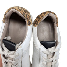 Load image into Gallery viewer, All Saints Men&#39;s Distressed Sheer Low Top Leather Sneakers Leopard White Size 8, EU41
