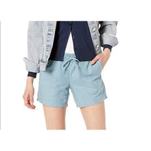 Load image into Gallery viewer, Amazon Essentials Linen Drawstring Shorts Dusty Blue Women Size XL
