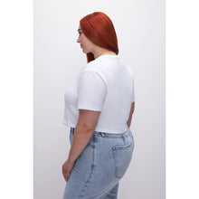 Load image into Gallery viewer, Good American Cotton White Heritage Cropped Tee GT0276V Women&#39;s 4XL
