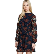 Load image into Gallery viewer, Ali &amp; Jay Dazzling Crochet Floral Lace Long Sleeve Slit Mini Dress Women Small
