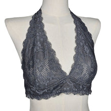 Load image into Gallery viewer, Free People Lace Bralette Halter Adjustable Gray Women&#39;s Medium
