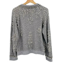Load image into Gallery viewer, Sea New York Grey Pearled Beaded Embellished Crewneck Sweater Women&#39;s Small
