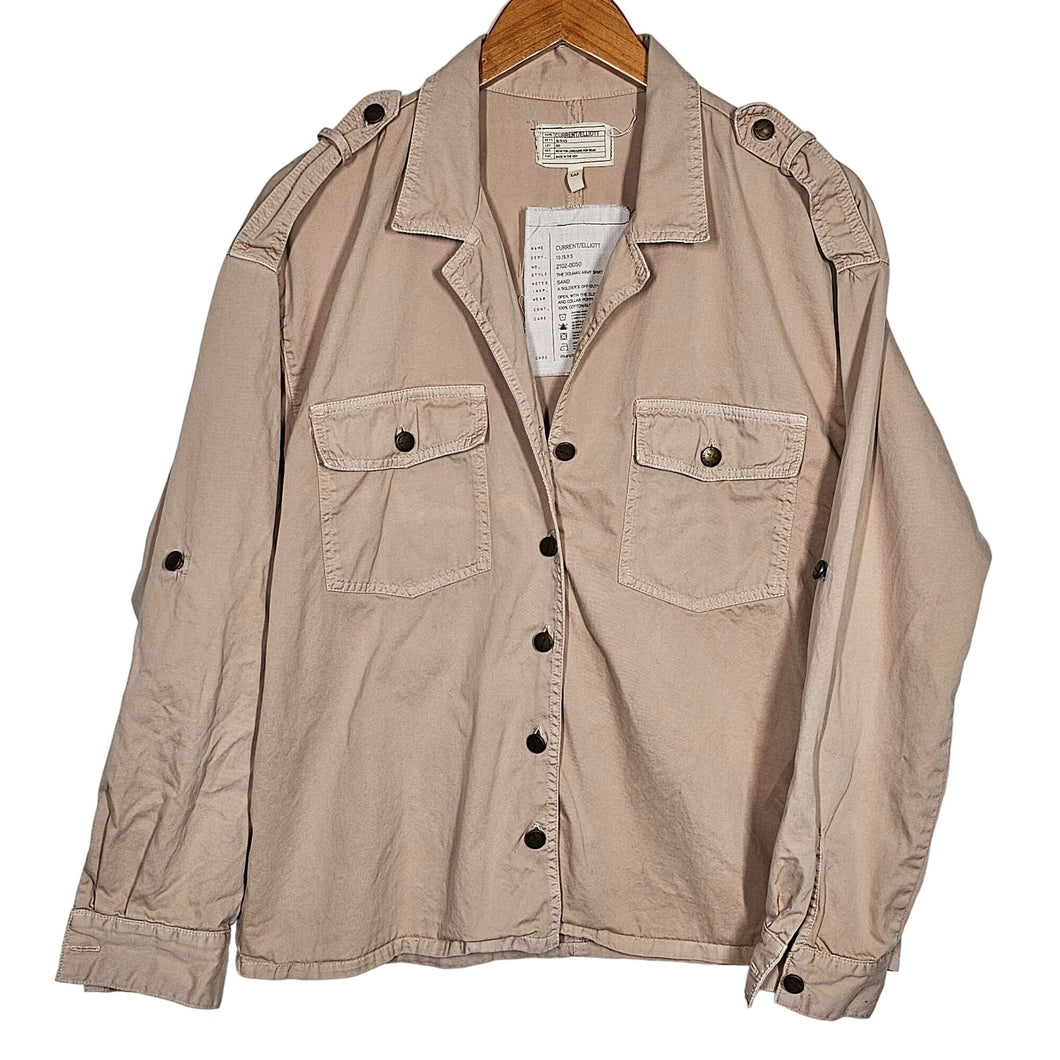 Current Elliott Dolman Army Shirt Utility Jacket Beige Women's Size 3, US10