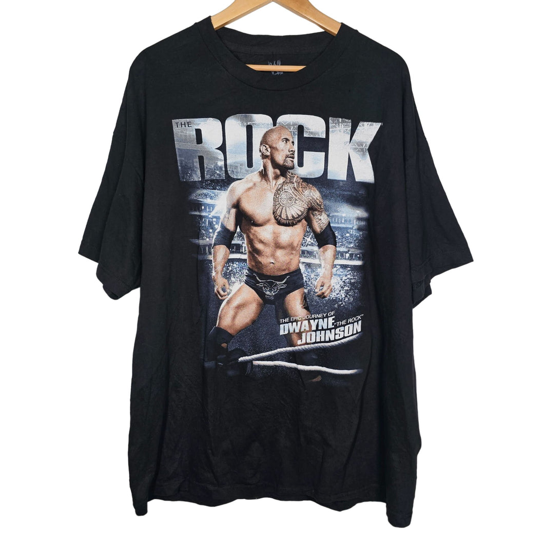 2011 WWE Dwayne The Rock Wrestling Graphic T-shirt in Black, Men's 2X