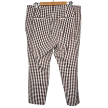 Load image into Gallery viewer, A New Day Gingham Check Hi-Rise Skinny Ankle Pants Brown White Women Plus Sz.16
