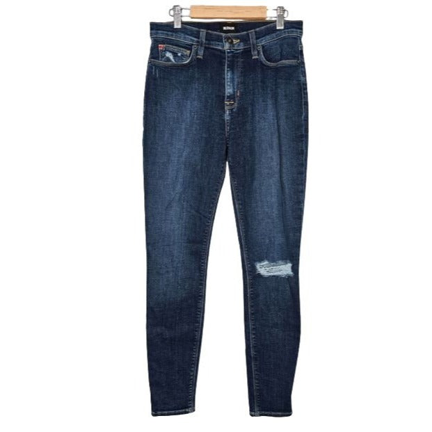 Hudson Blair Super Skinny High-Rise Jeans Distressed Blue Denim Women Size 27