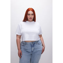 Load image into Gallery viewer, Good American Cotton White Heritage Cropped Tee GT0276V Women&#39;s
