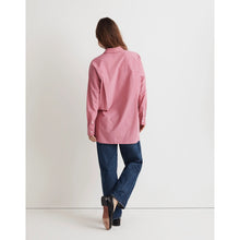 Load image into Gallery viewer, Madewell Signature Poplin Oversized Shirt Long Sleeve Pink NJ588 Women Small
