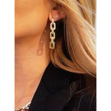 Load image into Gallery viewer, Eddie Borgo 12K Gold Supra Link Earrings Chunky Modern Gold Tone Linear Dangle NWT
