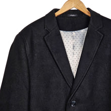 Load image into Gallery viewer, Luciano Natazzi Jones Long Pea Coat Jacket 3 Button Black Men Size 46 3XL
