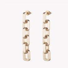 Load image into Gallery viewer, Eddie Borgo 12K gold Supra Link Earrings Chunky Modern Linear Dangle NWT
