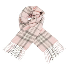 Load image into Gallery viewer, NWT Edinburgh Cashmere Lambswool Scarf Thomson Pale Pink Plaid Scotland One Size
