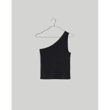 Load image into Gallery viewer, Madewell Brightside Rib One-Shoulder Tank Top Slim Fit True Black Women Size XXS
