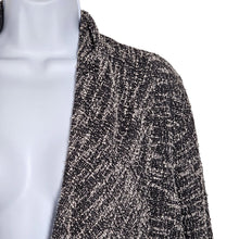 Load image into Gallery viewer, Club Monaco Marled Grey Black Textured Open Front Knit Cardigan Women&#39;s Small
