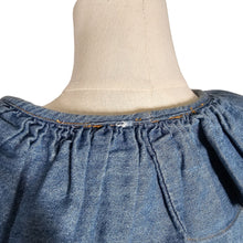 Load image into Gallery viewer, 1970&#39;s-1980&#39;s Vntg. Jonathan Martin Oversized Ruffle Neck Chambray Top Small
