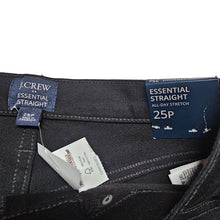 Load image into Gallery viewer, J.Crew Essential Straight Jean in All-Day Stretch Petites Black Denim Women 25P
