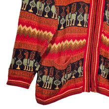 Load image into Gallery viewer, Vintage Peruvian Alpaca Knit Sweater Zip Up Red Orange Women&#39;s Medium
