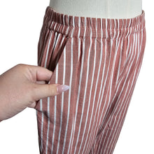 Load image into Gallery viewer, Marine Layer Stretch Cropped Pants Elastic Waist Striped Red White Women&#39;s Small
