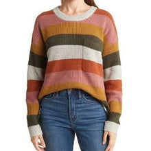 Load image into Gallery viewer, Madewell Striped Cotton Pocket Hi- Low Knit Pullover Sweater Multicolor Women XS
