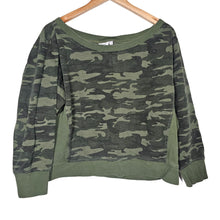 Load image into Gallery viewer, Good American Wide Neck Camo Sweatshirt Pullover Crewneck Green Women Size 3
