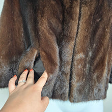 Load image into Gallery viewer, Vintage Authentic Mink Fur Coat Satin Lining Genuine Reddish Brown Women&#39;s S/M
