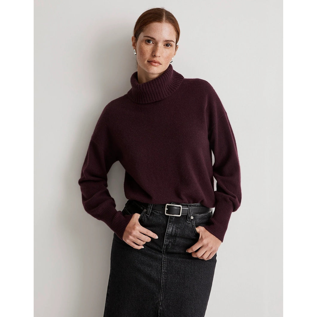 Madewell (Re)sponsible Cashmere Turtleneck Sweater Purple Women Small NWT, NM626