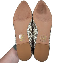 Load image into Gallery viewer, Madewell Frances Skimmer Snake Print Pointed Flats Embossed Leather Women&#39;s 7
