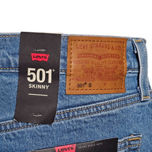 Load image into Gallery viewer, Levi&#39;s 501 Stretch Skinny Jeans 100% Cotton Button Fly Big E Women&#39;s 32x30
