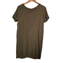 Load image into Gallery viewer, Madewell Button-Back Easy V-Neck Short Sleeves Dress Pockets Brown Women Size XS
