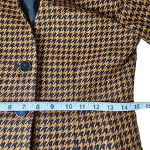 Load image into Gallery viewer, Vintage Stirling Copper Hounds Tooth 3 Button Blazer Jacket Brown Women Size XS
