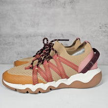 Load image into Gallery viewer, Madewell Field Knit Sneaker Lace Up Tan Burgundy Recycled Materials Women&#39;s 8.8
