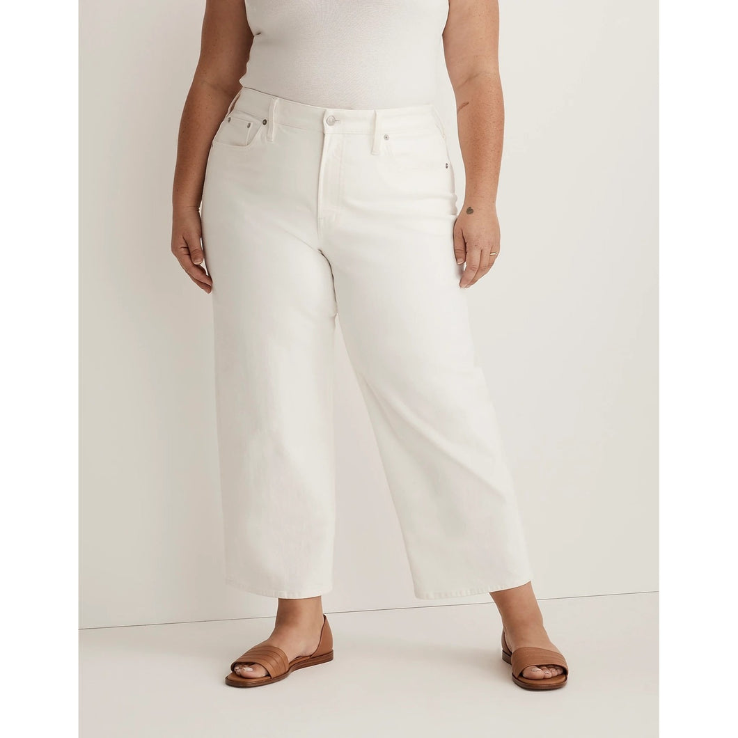 Madewell The Plus Perfect Vintage Wide-Leg Crop Jean White Women Plus Size 18W