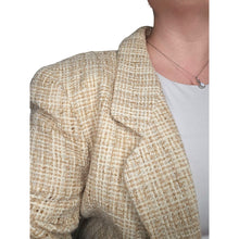 Load image into Gallery viewer, Vintage Liz Claiborne Tweed Neutral Blazer Jacket Union Label Women&#39;s Small
