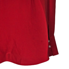 Load image into Gallery viewer, Loft Chiffon Long Puff Sleeve Blouse Front Button Collar Red Women Size Medium
