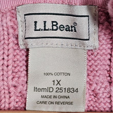 Load image into Gallery viewer, Vintage L. L. Bean Cable Knit Full Zip Sweater Pink Women&#39;s XL
