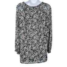 Load image into Gallery viewer, Cabi Floral Bianca Peasant Blouse Lined Long Sleeve Split V-Neck Women Medium
