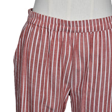 Load image into Gallery viewer, Marine Layer Stretch Cropped Pants Elastic Waist Striped Red White Women&#39;s Small
