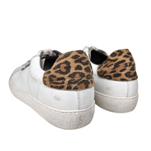 Load image into Gallery viewer, All Saints Men&#39;s Distressed Sheer Low Top Leather Sneakers Leopard White Size 8, EU41
