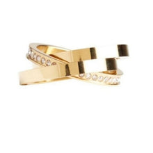 Load image into Gallery viewer, Vita Fede Cassio Stackable Pave Ring 24K Gold Plated Swarovski Crystal Women&#39;s
