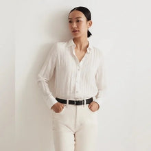 Load image into Gallery viewer, Madewell Crinkled Button-Up Relaxed Shirt in Lighthouse White Women&#39;s Medium NN598
