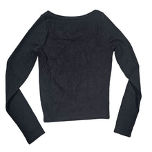 Load image into Gallery viewer, Madewell Square-Neck Long-Sleeve Crop Tee in Sleekhold True Black Women Size XXS
