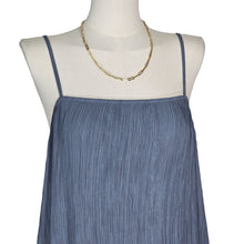 Load image into Gallery viewer, Madewell The Goldie Dress in Plissé Pleated Spaghetti Strap Blue Women&#39;s Size 6
