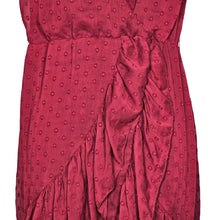 Load image into Gallery viewer, Lulu&#39;s Have Harmony Burgundy Swiss Dot Ruffled Surplice Midi Dress Women Large
