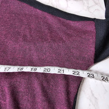 Load image into Gallery viewer, Madewell Merino Wool Sweatshirt Hi Low Hem Colorblock Purple Black Women Size XS
